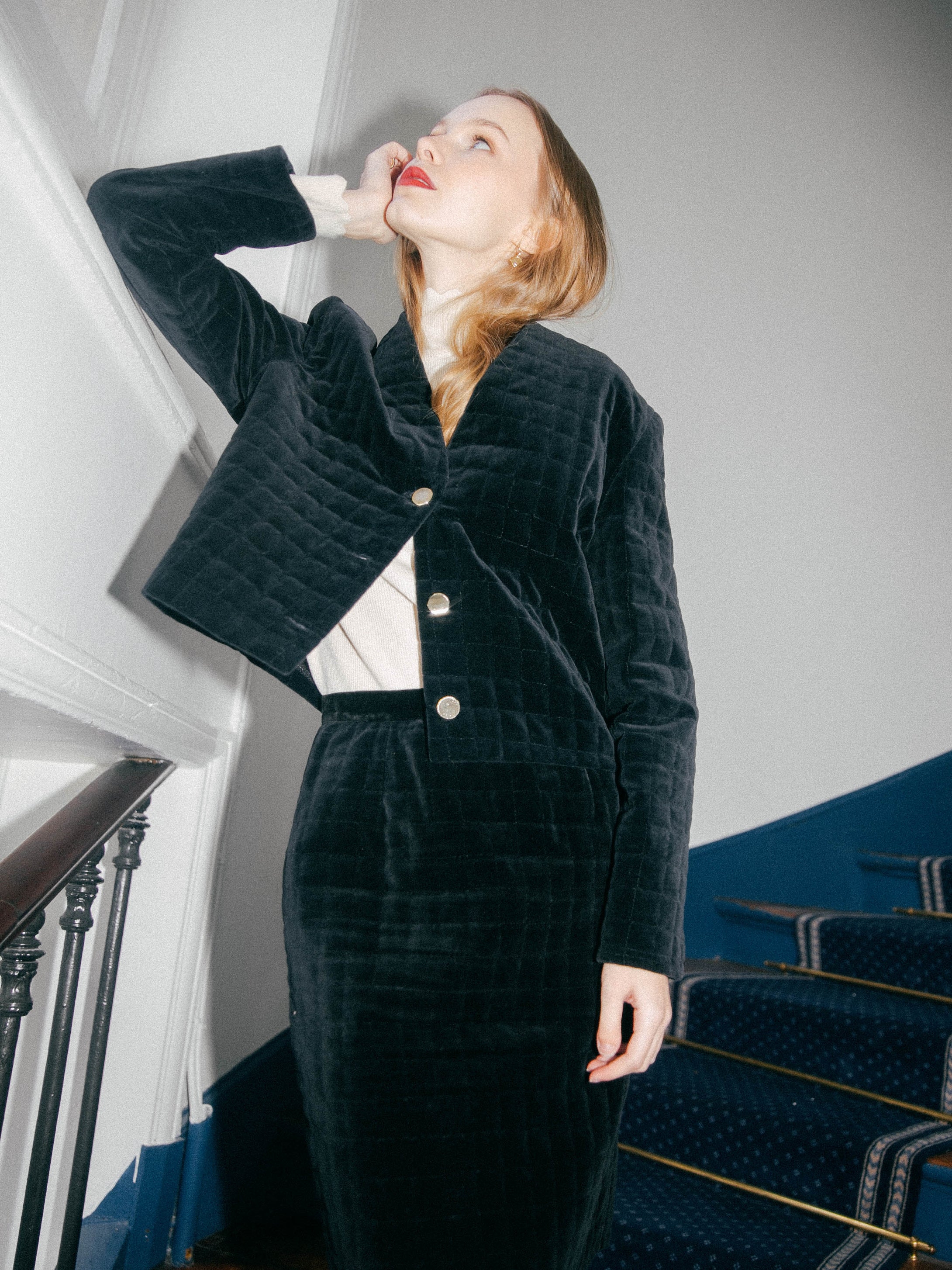 Vintage quilted black suits