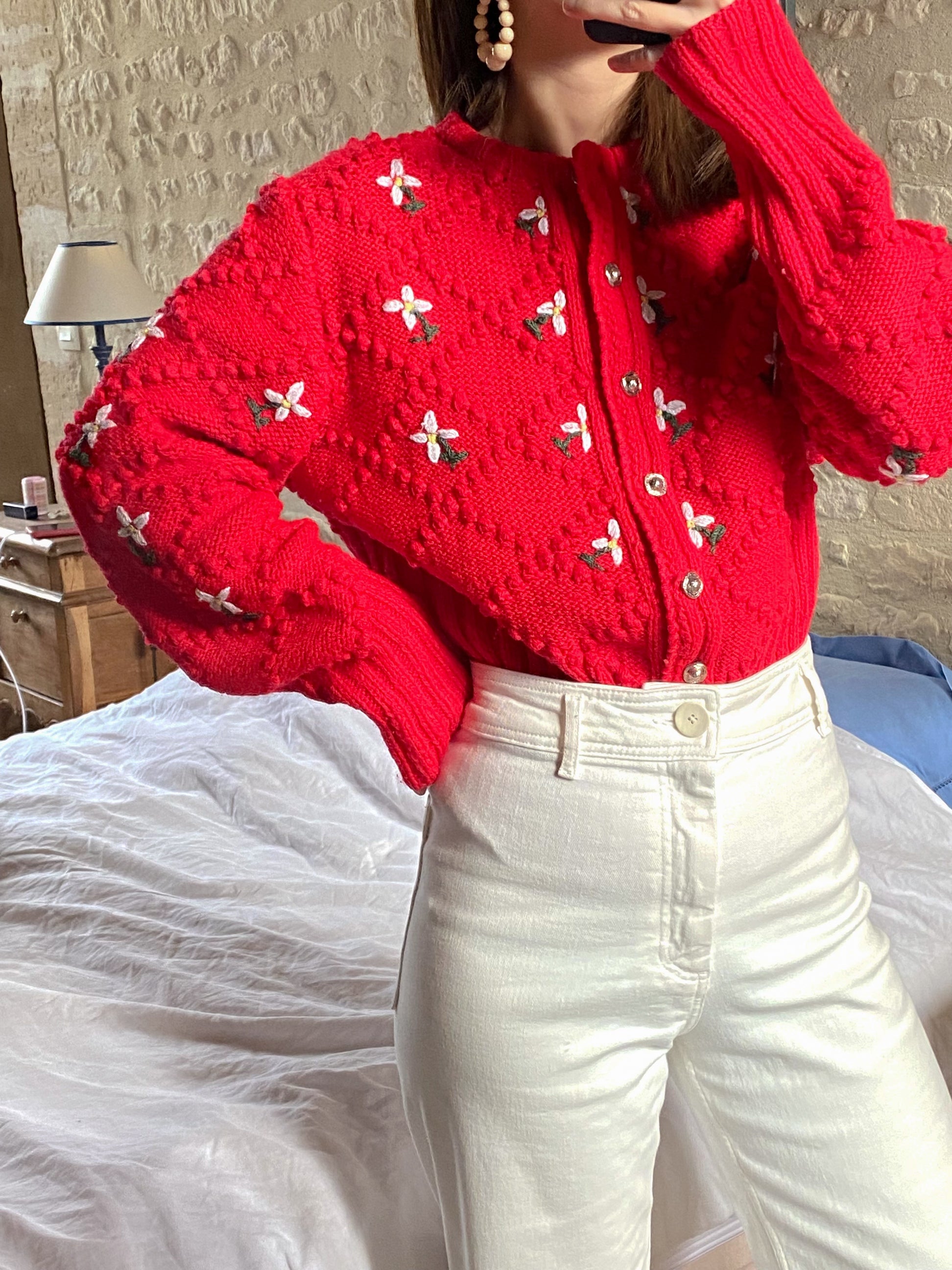 Vintage Austrian red cardigan