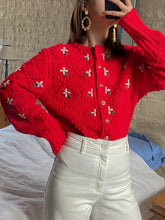 Charger l&#39;image dans la galerie, Vintage Austrian red cardigan
