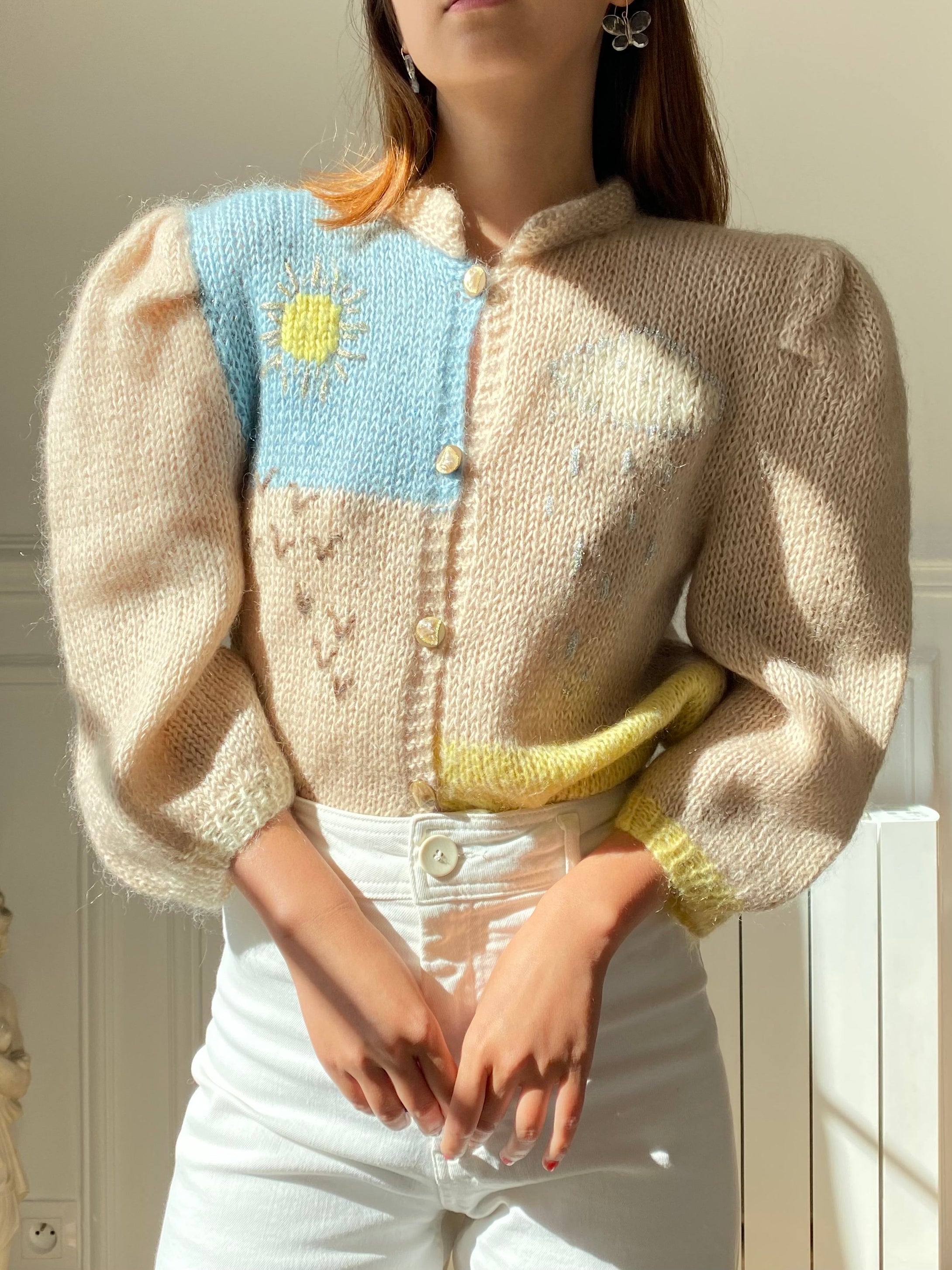 Vintage cardigan mohair dessin