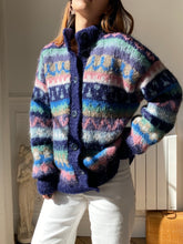 将图片加载到图库查看器，Vintage cardigan mohair bleu
