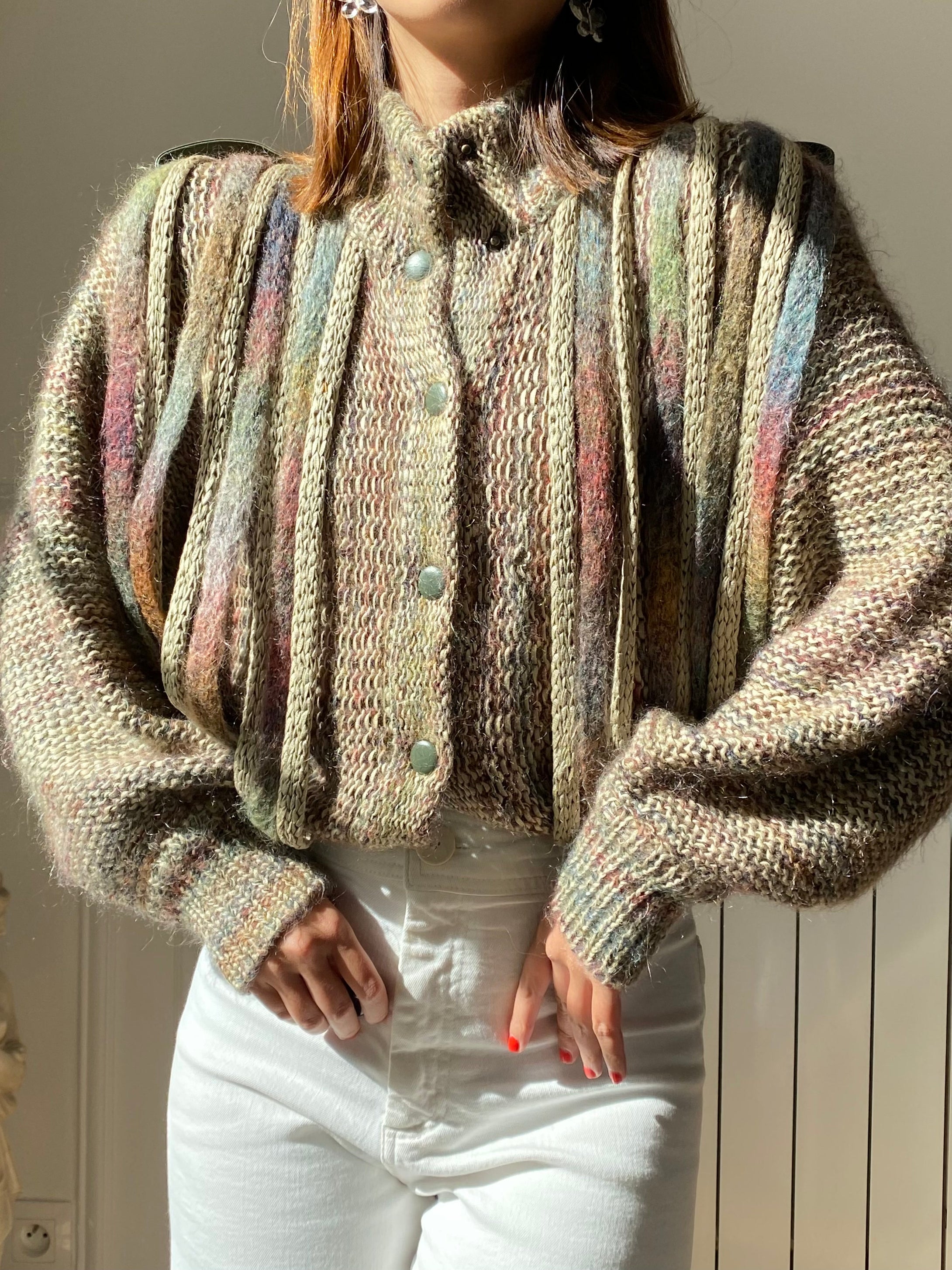 Vintage cardigan multicolore