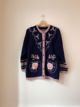 Charger l&#39;image dans la galerie, Vintage navy long cardigan
