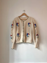 将图片加载到图库查看器，Vintage Tyrol white floral cardigan
