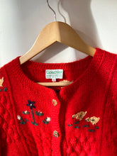 Charger l&#39;image dans la galerie, Vintage mohair red cardigan
