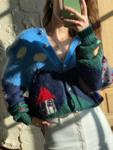 将图片加载到图库查看器，Vintage landscape mohair cardigan
