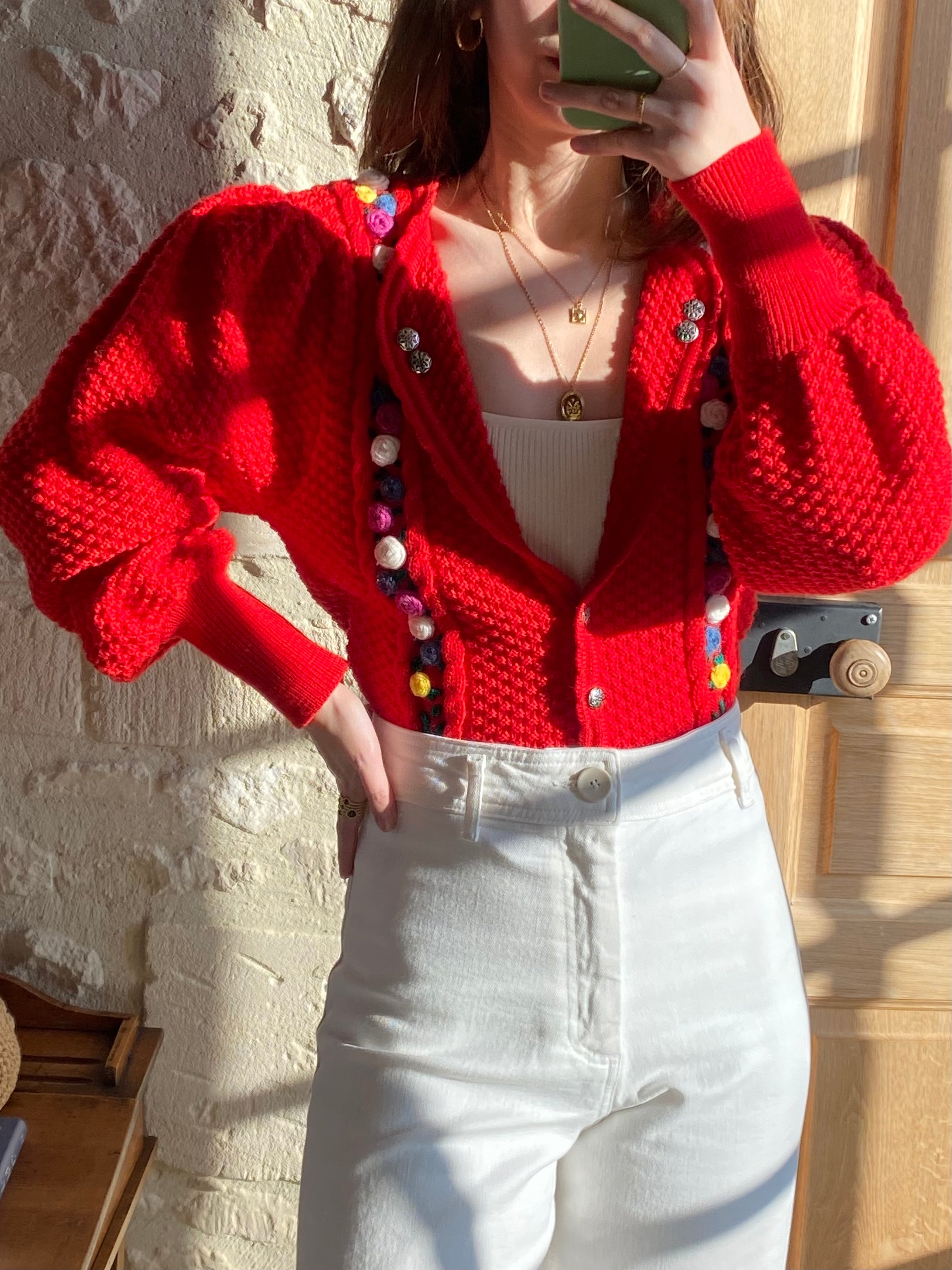 Vintage Tyrol red cardigan