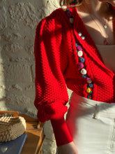 Charger l&#39;image dans la galerie, Vintage Tyrol red cardigan
