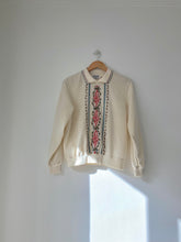 将图片加载到图库查看器，Vintage embroidery creamy sweater
