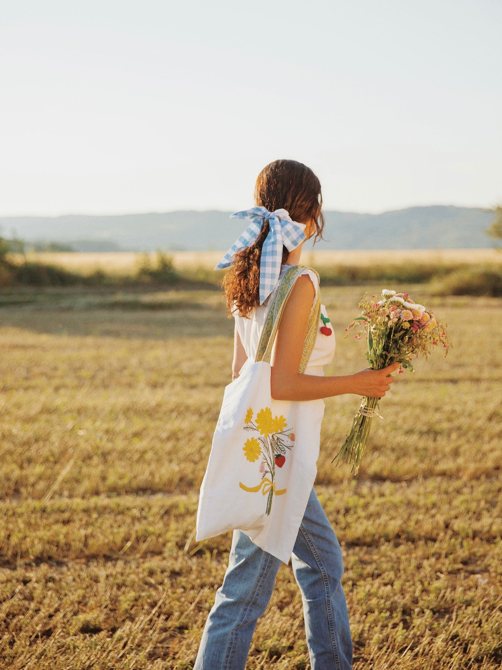 Handmade embroidery flower bag